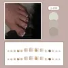 Uñas postizas TE para comercio electrónico transfronterizo, color blanco brillante sólido con estampado de purpurina, adecuadas para vendedores ambulantes, puntas de uñas desmontables y ponibles