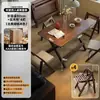 Mesa de comedor plegable de madera maciza, rectangular, para apartamentos pequeños, mesa y sillas de comedor para uso doméstico, modelo nuevo 2025, adecuada para viviendas de alquiler