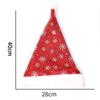 Novas Decorações de Natal Chapéu de Natal de Pelúcia Vermelho Fantasia de Feriado para Adultos e Crianças Chapéu de Natal com Estampa de Floco de Neve