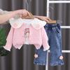 Conjunto de Celebridade da Internet para Meninas 2024 Novo para Bebês de 1 e 3 Anos Roupas de Primavera Moda Infantil Infantil Primavera & Outono Estilo K