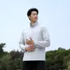 Ropa Casual Transpirable de Verano Protección Solar para Hombre Cuello Alto Secado Rápido Deportes al Aire Libre Running Ropa de Protección Solar Chaqueta Gris Plateado Gris Azul