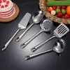 Juego de espátulas de acero inoxidable regalo personalizado transfronterizo espátula para verduras fritas cuchara de sopa colador espátula para bistec frito juego de utensilios de cocina de 5 piezas venta al por mayor