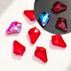 Folha de Bordo Colorida Super Brilhante de Vidro com Furo para Pendurar Contas de Cristal Artesanal DIY Colar Pulseira Acessórios de Joia Pingente