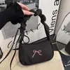 Bolso de Hombro Moda Estilo Coreano 2026 para Mujer, Bolso Casual Simple de Tela Oxford para Mujer, Elegante Bolso de Axila con Lazo, Moderno