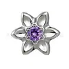 Arete de Titanio Jiangtai F136 con Flor Pequeña Incrustada con Circonita, Moderno Cuerpo de Aleación de Titanio G23 Joyería para Piercing Arete para Hélice de Oreja