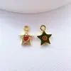 Colgante de estrella de circonita microincrustada con baño de cobre, collar y pulsera que conservan el color, colgante para DIY, materiales y accesorios para joyería hecha a mano