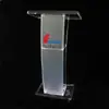 Podio transparente en stock, atril de cristal, soporte acrílico para anfitrión, podio para presentador, mostrador de servicio y mostrador de atención al cliente