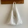 Bolsa de Hombro Tipo Tote Bordada Fresca Estilo Coreano Verano 2026 para Mujer, Gran Capacidad, Bolso de Axila Casual Artístico para Viajes