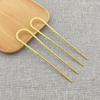 Horquilla de Hierro Xiangyun en Forma de U para DIY Estilo Antiguo Hanfu Doble Paso Recto Horquilla con Borla Horquilla Galvanizada Accesorio para el Cabello de Flor