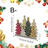 Jingyu Madeira Transfronteiriça 2D Árvore de Natal Porta-Lenços Decoração de Mesa de Natal Ornamentos Suporte de Armazenamento de Lenços