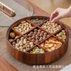 Caja de Madera con Nueve Compartimentos para Frutas Secas con Tapa de Acrílico, Caja para Snacks y Postres, Charola Compartimentada de Madera Maciza para Dulces y Frutos Secos, Estilo Lujo Ligero