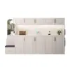 Zapatero de madera maciza para la entrada, zapatero para la entrada del hogar con asiento, zapatero vertical de almacenamiento integrado de gran capacidad montado en la pared