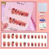 Venta Directa Personalizada de Fábrica Uñas Cortas, Medias y Largas para Manicura, Uñas Portátiles de Fototerapia Hechas a Mano, Pegatinas para Uñas, Estilo de Lujo Accesible 24 Piezas