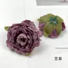 Flor Artificial Borde Tostado Cabeza de Flor Rosa DIY Tocado Retro Paquete de Materiales para Guirnalda para Hacer Decoración de Pared de Flores de Boda Arreglo Floral