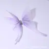 1 do lote de 7cm borboleta de seda dupla tridimensional preto e branco grampo de cabelo feminino simulação tule borboleta antigo adorno de cabeça Hanfu