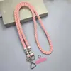 Cuerda Trenzada Colorida Gruesa con Bloques de Color y Hebilla en Forma de Corazón para Colgar Fundas de Teléfono, Adecuada para Hombres y Mujeres, Duradera y Cómoda