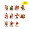 Amazon Acrílico 2D Plano Papai Noel Árvore de Natal Pingente Decoração Espelho Retrovisor do Carro Mochila Pingente