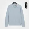 Suéter de punto con cuello para hombre, otoño/invierno, lujo ligero, alta gama, jersey de manga larga, casual, simple, color liso, capa base