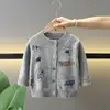 Ropa de Abrigo de Otoño para Niños 2059 Nuevo Estilo 2026 Cárdigan de Punto Estilo Coreano para Niñas Ropa de Abrigo de Primavera y Otoño para Bebé