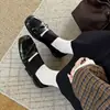 Zapatos Mary Jane Cuadrados Retro Franceses para Mujer 2026 Nuevos Zapatos Planos de Ballet con Parches de Velcro Mocasines Casuales