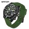 Reloj de Cuarzo para Hombre de Moda Popular Transmisión en Vivo Marca Sanda Casual y Versátil Tres Ojos Seis Agujas Luminoso Resistente al Agua Reloj para Hombre