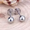 Pendientes Clásicos de Bolas de Acero Más Vendidos Transfronterizos para Mujer, Modernos, Sencillos, Compactos, Pendientes de Presión, Pendientes Metálicos de Acero Inoxidable
