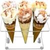 Acrílico Seis Agujeros Cono de Postre Exhibidor de Helados Producción Estante para Donas Sushi Gabinete de Exhibición Estante