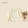 PersonalizaçãoCamiseta de Manga Longa com Gola Redonda para Meninas Outono 2026 Nova Roupa Infantil Classe A Camada Base Estilo Primavera/Outono