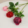 Em Estoque Flor Artificial de Rosa Hidratante Haste Única Decoração de Casamento Flor de Seda Arranjo de Flores para Casa Adereços para Fotografia Atacado