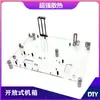 Chasis de Escritorio con Fuente de Alimentación Montada en la Parte Superior Placa Acrílica Transparente Abierta Matx Itx Soporte Simple para Placa Base DIY X99