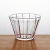 Copo de Vidro Transparente Listrado, Copo Vazio para Aromaterapia, Copo para Vela Listrado Vertical Estilo Europeu, Porta-Vela Transparente para Aromaterapia, Decoração de Casamento