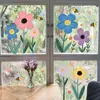 Pegatinas Electrostáticas Brup Macarrón Dibujos Animados Racimo de Flores Abeja Ventana Vidrio Ventana de Exhibición Pegatinas Decorativas Hs-Jd5065C