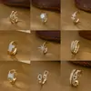 Anillo Abierto de Dos Tonos Electroplateado de Moda Estilo Coreano y Japonés para Mujer, Lujo Ligero, Gama Alta, Anillo Único y Elegante