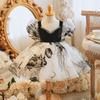 Vestido Doce de Festa de Um Ano para Crianças Pequenas, Vestido de Princesa, Vestido de Aniversário de Primavera para Bebês, Vestido de Festa Preto para Bebês Meninas