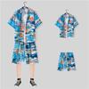 Camisa estampada casual masculina shorts de praia de verão manga curta terno de duas peças havaiano moderno bonito roupas de férias