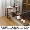 Prateleira de armazenamento de mesa em nogueira suporte de exibição de bule xícara de chá rack antigo para cerimônia de chá Kung Fu prateleira de armazenamento multifuncional