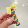 Acessórios de cabelo para jardim de infância arco-íris crianças anel de cabelo de fio de telefone enrolado desenho animado fofo colorido 2024 novo 3-6 anos