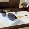 Novos Óculos de Sol Moda Sem Aro Borda Cortada Oval Pequeno Armação Ins Retrô Metal Casual Fotografia de Rua Protetor Solar Óculos de Sol Tendência