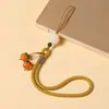 Colgante para Teléfono Móvil Shishi Ruyi Cordón Corto para Muñeca Hombres y Mujeres Llavero con Colgante de Caqui de Vidrio Accesorios de Cuerda Anti-Pérdida