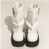 Botas de Moda para Primavera y Otoño 2026, Punta Redonda, Lindas, Dedo Gordo del Pie, Tacón Bajo, Tacón Grueso, Antideslizantes, Resistentes al Desgaste, Caña Media, Slip-On