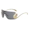 Gafas de Sol de Una Pieza Sin Marco Cortadas al Borde Nueva Tendencia de Moda Transfronteriza Estilo Callejero Y2K Gafas de Sol Adelgazantes con Protección UV