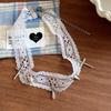 Collar con colgante de estrella de cinco puntas en forma de corazón de encaje para mujer multicapa apilado diseño francés sentido avanzado cadena de clavícula de múltiples correas