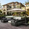 Sofá de exterior, móveis de pátio, móveis de villa, móveis de hotel, conjunto de sofás de exterior, móveis de jardim, combinação de sofá e mesa de centro em liga de alumínio e aço inoxidável