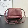 Bolso Tejido Retro Hecho a Mano Transfronterizo, Bolso de Hombro Cruzado de Cuero Genuino de Gran Capacidad, Bolso Cuadrado Pequeño de Alta Gama para Viajes Diarios, Bolso de Mujer