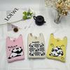 2024 Bolsa de Mão Mini de Tricô Guofeng Panda Bolsa de Celular Fashion Guofeng Bolsa de Ombro Bolsa Casual Versátil