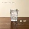 Vaso Grueso de Whiskey a Cuadros de Alta Gama, Estilo Retro de Lujo Ligero, Vaso de Licor de Patrón de Rejilla Hecho a Mano de Nicho