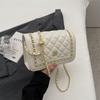 Bolso decorativo con cadena Lingge, novedad de 2024, bordado estilo occidental, moderno, pequeño, cuadrado, bandolera de hombro.
