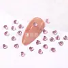 Arte de uñas Red social fondo plano forma especial luz para uñas rosa pálido punta del dedo adornos de diamantes diamantes mezclados forma especial corazón cuadrado diamante
