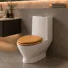Peça única, assento sanitário, com fechamento suave, assento sanitário de madeira maciça bambu, Alongado, padrão europeu