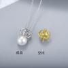 Collar de plata de ley s925 con forma de corona para mujer, colgante de perla, estilo coreano transfronterizo Wanmei, estilo japonés y coreano, combina con todo, collar de soporte vacío DIY, joyería